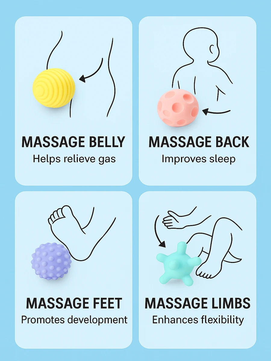 6 balles sensorielles pour bébé