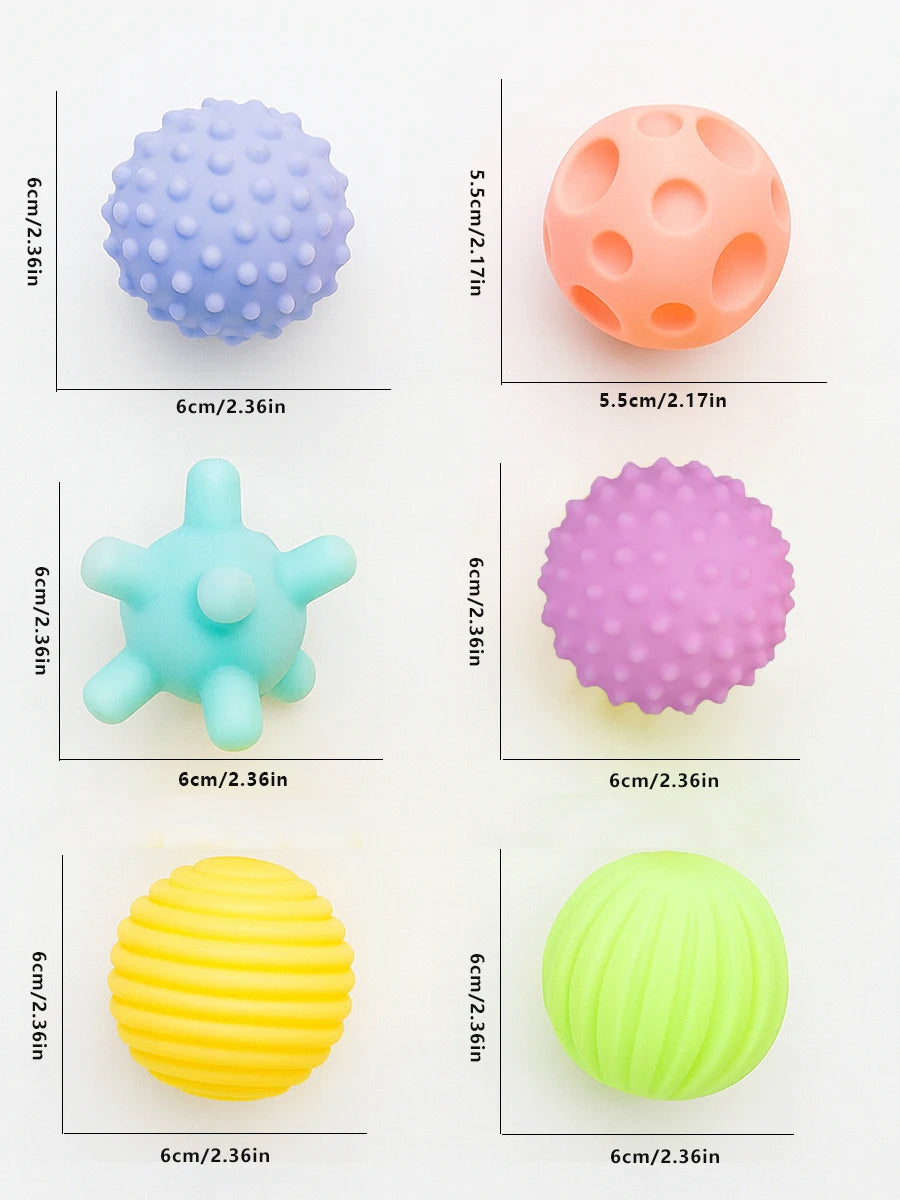 6 balles sensorielles pour bébé