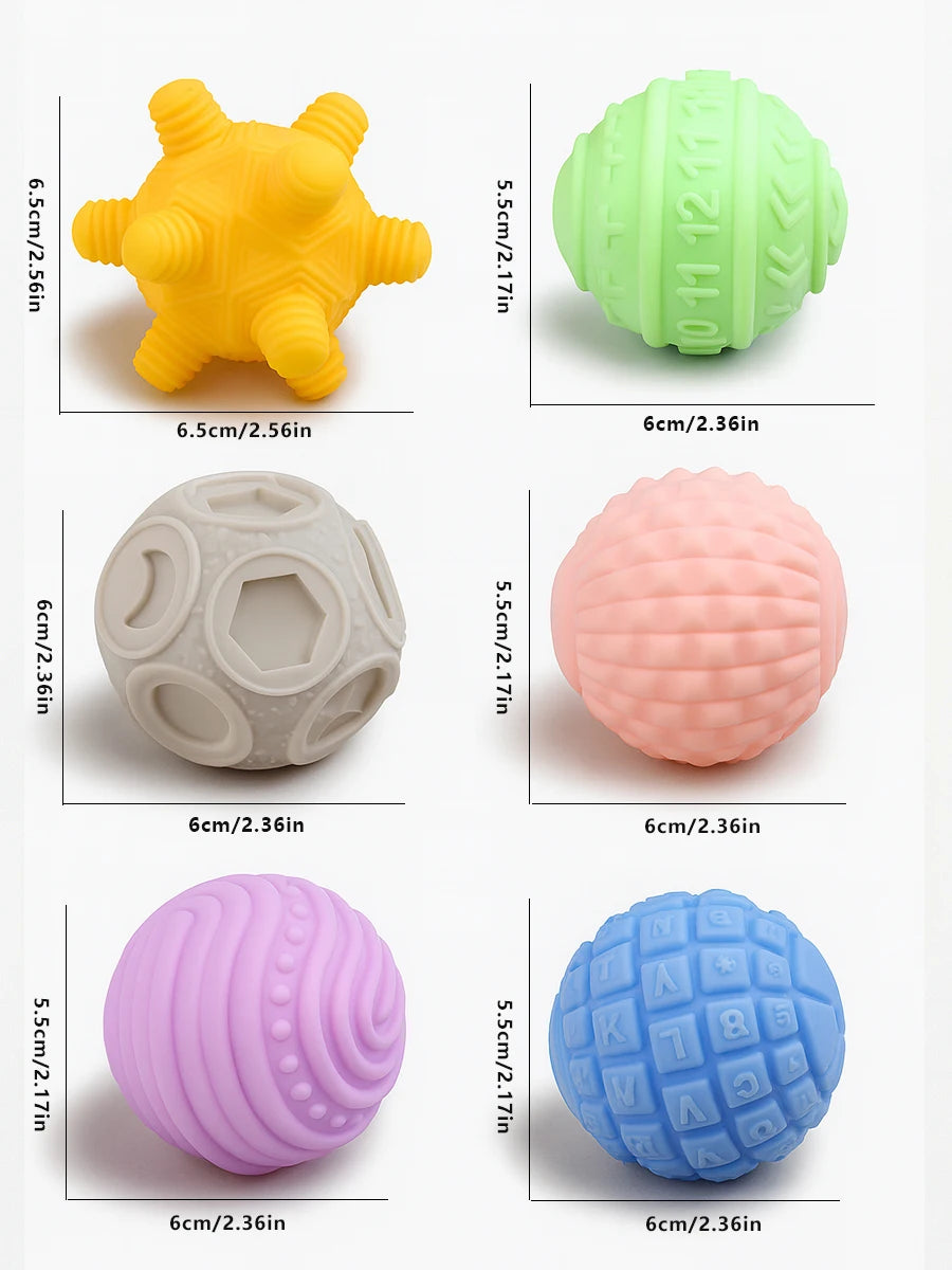 6 balles sensorielles pour bébé