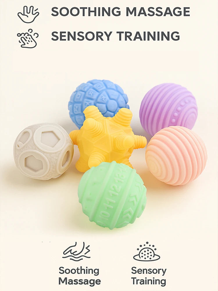 6 balles sensorielles pour bébé